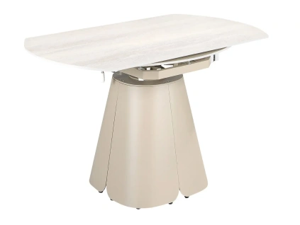 Béžový porcelánový rozkládací jídelní stůl Angel Cerdá No. 1195, 130 x 80/130 cm