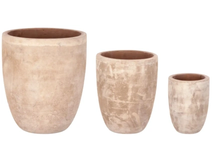 Sada třech keramických zahradních květináčů Minh 39/28/19 cm