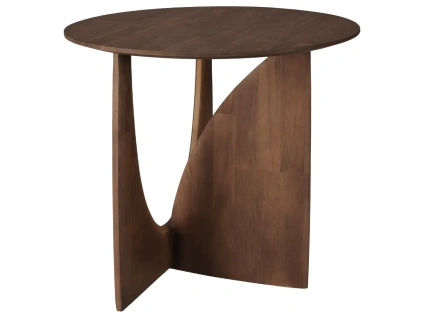 Hnědý dřevěný odkládací stolek Geometric 51 cm