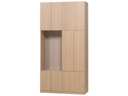Dřevěná skříň Build 215 x 108 cm s dubovým dekorem