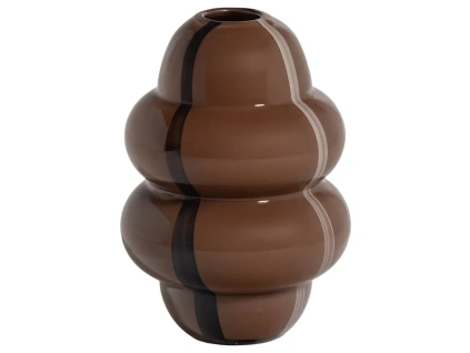 Hnědá skleněná váza Kency 32 cm