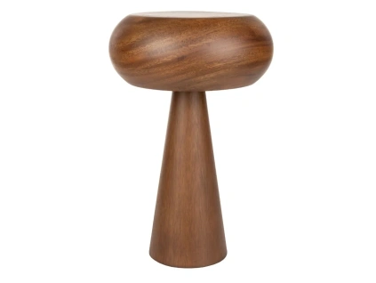 Hnědá dřevěná stolní lampa MOREL S 37 cm
