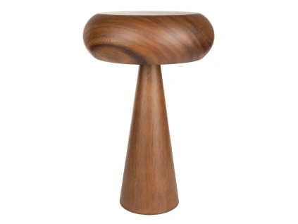 Hnědá dřevěná stolní lampa MOREL M 47 cm