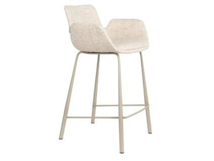 Béžová čalouněná barová židle BRIT 68 cm
