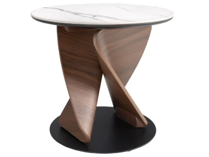 Bílý porcelánový odkládací stolek Angel Cerdá No. 2175, ⌀50 cm