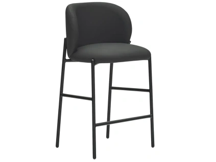 Černá koženková barová židle Teulat Mogi 63 cm