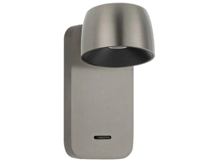 Stříbrné kovové nástěnné LED světlo Nova Luce Vire