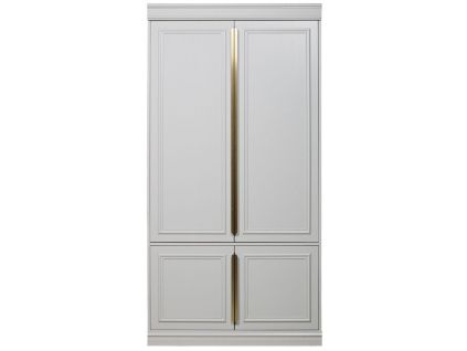 Šedá borovicová šatní skříň Zinena 215x110 cm