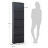 Grafitově šedý kovový botník Kave Home Ode 169 cm
