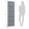 Šedý kovový botník Kave Home Ode 169 cm