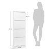 Bílý kovový botník Kave Home Ode 136 cm