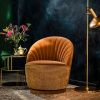 Okrově žluté sametové lounge křeslo DUTCHBONE Madison