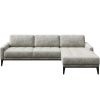 Šedá koženková rohová pohovka MESONICA Musso Tufted, pravá, 248 cm