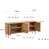 Dubová komoda Kave Home Lenon 200 x 45 cm