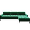 Zelená sametová rohová pohovka MESONICA Musso Tufted, pravá, 248 cm -fv-interier-25