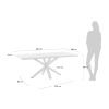 Bílý jídelní stůl Kave Home Argo 200 x 100 cm s bílou kovovou podnoží