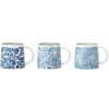 Set tří modro bílých keramických hrnečků Bloomingville Molly 400 ml