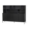 Černá borovicová knihovna Gravia 150 x 200 cm