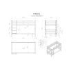 Bílá borovicová dvoupatrová postel Vipack Pino 90 x 200 cm