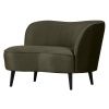 Lovecky zelené sametové lounge křeslo Norma 112 cm, pravé