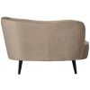 Béžové sametové lounge křeslo Norma 112 cm, pravé