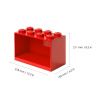 Červená nástěnná police LEGO® Storage 21 x 32 cm