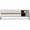 Světle šedý borovicový TV stolek Frax 180 x 44 cm