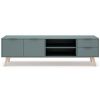Zelený lakovaný TV stolek Marckeric Pisco 180 x 40 cm