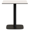 Bílý bistro stolek Kave Home Dina 68 x 68 cm s černou podnoží