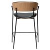 Dubová barová židle DAN-FORM Crib s koženkovým sedákem 63 cm