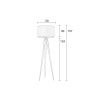 Černá stojací lampa ZUIVER TRIPOD s šedým stínidlem 157 cm