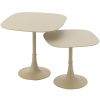 Set dvou béžových kovových odkládacích stolků J-line Iwore 41/49,5 cm