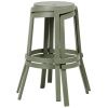 Zelená plastová zahradní barová židle Stack Maxi 76,5 cm