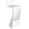 Matně bílá plastová barová židle WING 72 cm