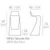 Antracitově šedá plastová barová židle WING 72 cm