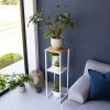 Bílý kovový stojan na květiny Yamazaki Tower 80 cm -fv-interier-25