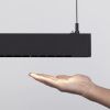 Černé kovové závěsné LED světlo Nova Luce Linear 125 cm