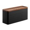 Černý plastový třípatrový úložný box Yamazaki Rin 24 x 8 cm