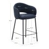 Modrá čalouněná barová židle Kave Home Maina 65 cm