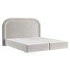 Světle béžová sametová postel boxspring HAVANA 160 x 200 cm