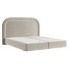 Béžová sametová postel boxspring HAVANA 140 x 200 cm