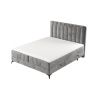 Šedá čalouněná postel boxspring AGGAZ 180 x 200 cm