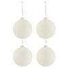 Set čtyř bílých skleněných vánočních ozdob J-line Mondria 12 cm