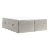 Béžová sametová postel boxspring ASH 200 x 200 cm