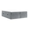 Šedá sametová postel boxspring ASH 160 x 200 cm