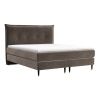 Hnědá sametová postel boxspring DUNA 140 x 200 cm