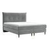 Šedá sametová postel boxspring DUNA 180 x 200 cm