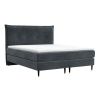 Antracitová sametová postel boxspring DUNA 180 x 200 cm