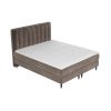 Hnědá sametová postel boxspring KOBBE 160 x 200 cm
