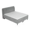 Šedá sametová postel boxspring OFFO 180 x 200 cm